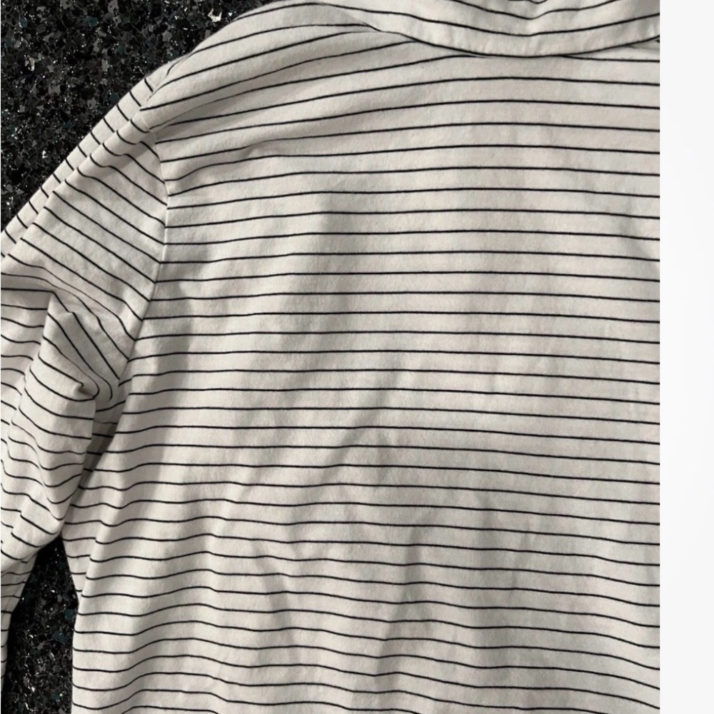 Lands' End Shaped Fit for Striped Long Sleeve Turtleneck - White & Black, 3X NWT - Picture 2 of 5